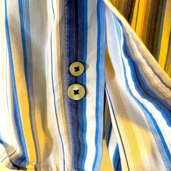 90s GAP Striped Button-Up Dress Shirt β Menβs Medium πΆοΈ - Picture 3 of 7